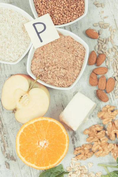 Voedingsproducten Die Vitamine Natuurlijke Bronnen Van Mineralen Vitaminen Gezonde Voeding — Stockfoto