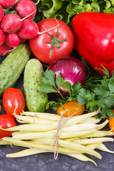 Verse Rijpe Groenten Met Natuurlijke Mineralen Vitaminen Beste Voedzame Voeding — Stockfoto