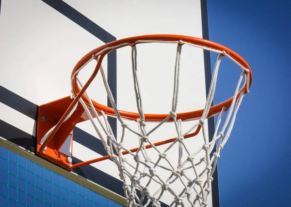 Arka Planında Halka Olan Basketbol Tahtası Spor Eğlence Zamanı — Stok fotoğraf