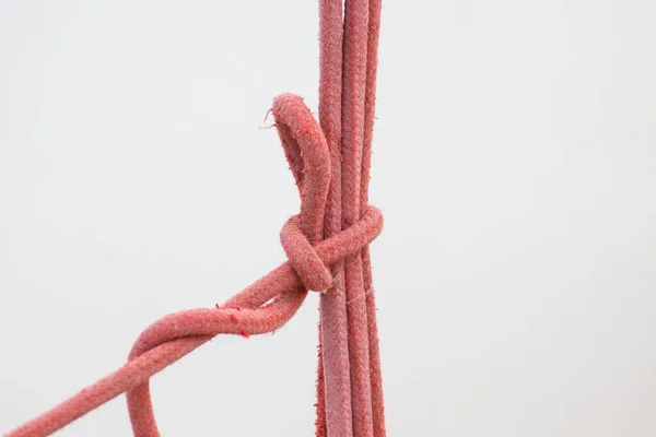 Red Rope Part Detail Yacht Tavel Transportation — Stock Photo, Image