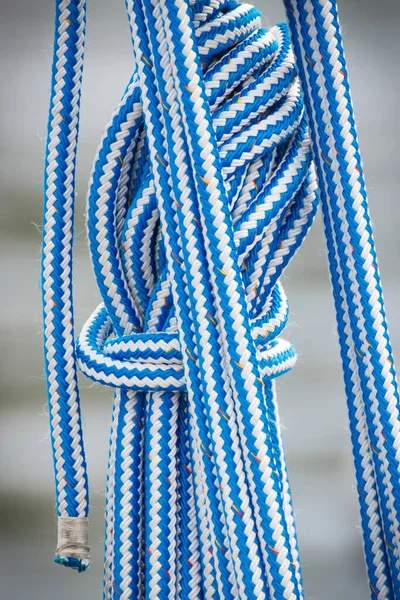 Blue Rope Part Detail Yacht Tavel Transportation — Stock Photo, Image