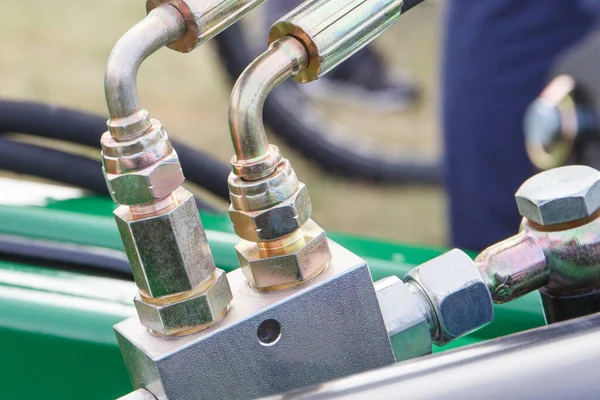 Endüstriyel Tarımsal Makinedeki Hidrolik Pnömatik Mekanizmanın Ayrıntıları Bir Kısmı Teknoloji — Stok fotoğraf