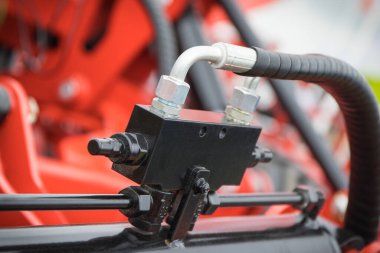 Part of hydraulic or pneumatic mechanism in industrial or agricultural machine. Technology and engineering