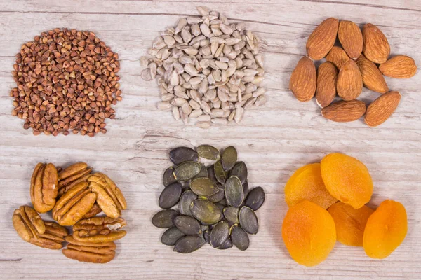 Alimenti Salutari Nutrienti Contenenti Zinco Naturale Fibre Alimentari Altre Vitamine — Foto Stock