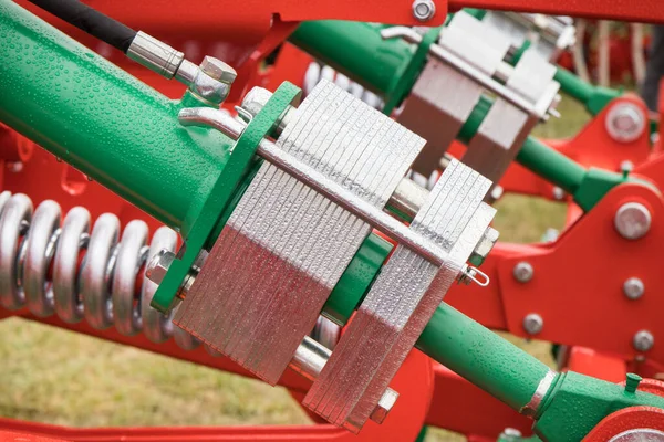 Silver Green Part Hydraulic Pneumatic Mechanism Industrial Agricultural Machine Technology — 스톡 사진