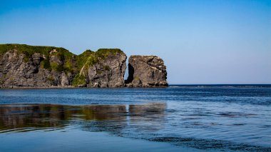 Cape Tichy, Tichy Körfezi 'nde. Sakhalin, Rusya. Okhotsk Denizi, Pasifik Okyanusu