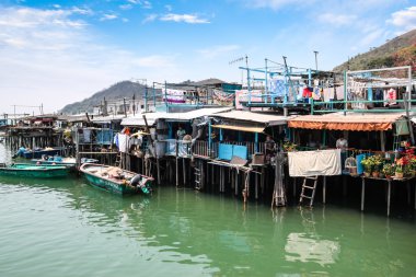 tai o köy tepedeki evlerin hong Kong balıkçılık