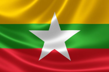 Birmanya (myanmar) bayrağı yakın çekim