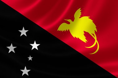 Papua Yeni Gine'nın bayrağı yakın çekim
