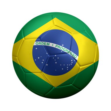Brezilya'nın ulusal bayrak giyinmiş futbol topu