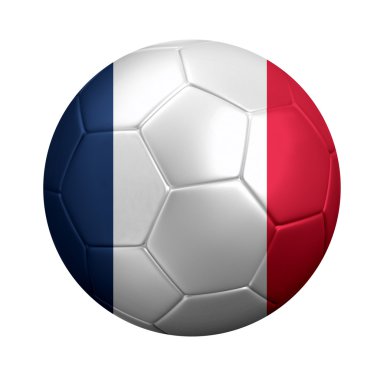 Fransa'nın ulusal bayrağa sarılı futbol topu