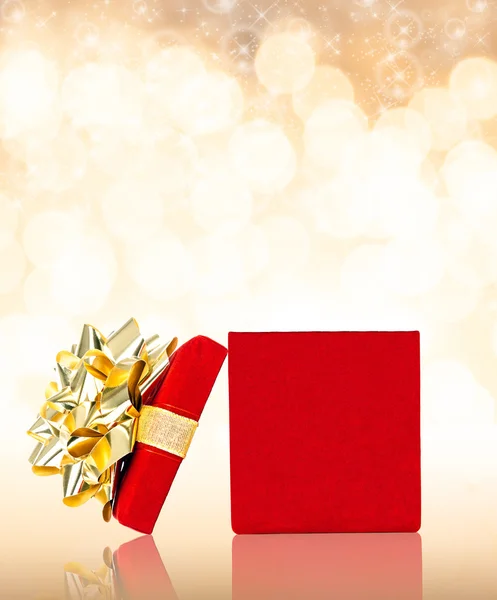 Opened Gift Box With Glittering Background — Stock Photo, Image