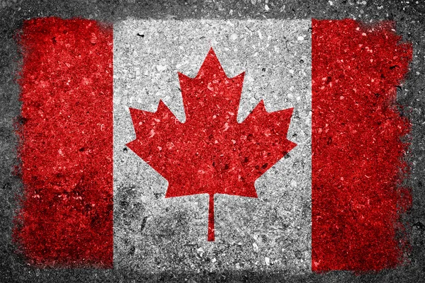 Bandeira canadense pintada na parede de concreto — Fotografia de Stock