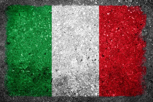Bandeira italiana pintada na parede de concreto — Fotografia de Stock