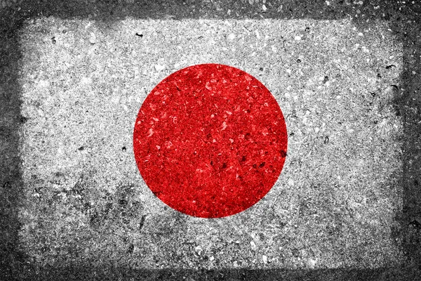 Японський прапор намальовані на бетонну стіну — стокове фото