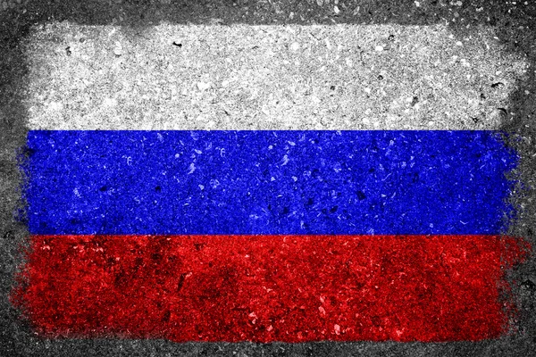 Rus bayrağı beton duvara boyalı — Stok fotoğraf