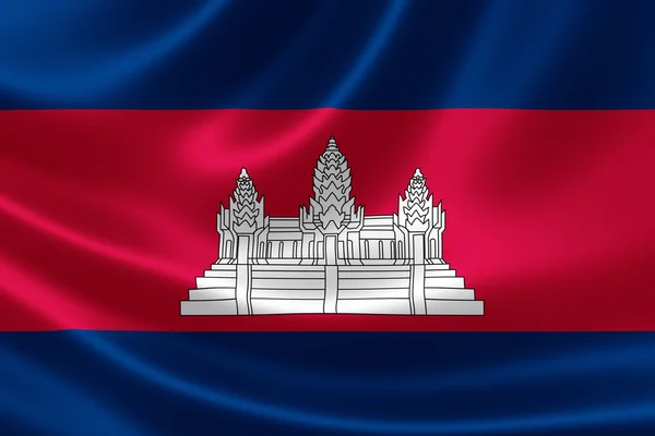 Fechar a bandeira cambojana — Fotografia de Stock