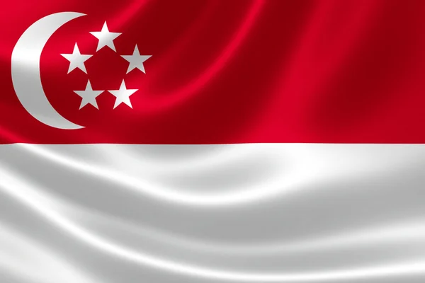 Singapurlu bayrağı yakın çekim — Stok fotoğraf