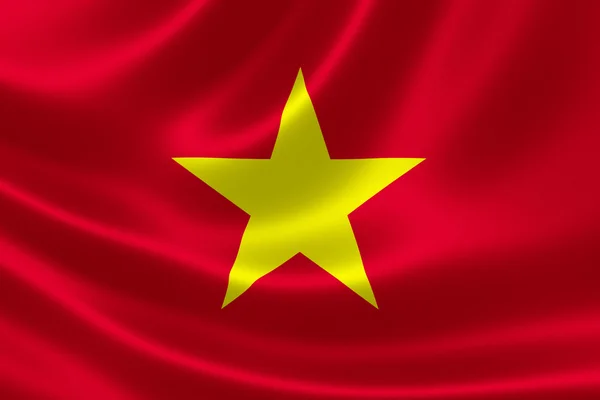 3D ztvárnění vietnamské vlajky na hedvábné tkaniny — Stock fotografie