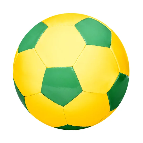 Pelota de fútbol en colores brasileños — Foto de Stock