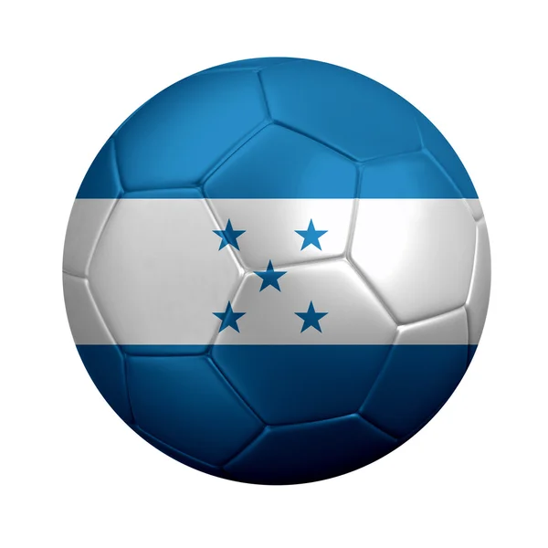 Bola de futebol embrulhada na bandeira nacional de Honduras — Fotografia de Stock