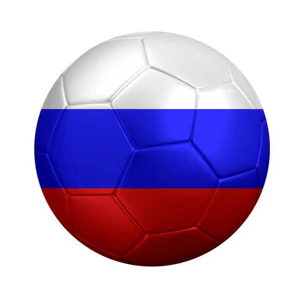 Футбольный мяч завернут в российский флаг — стоковое фото