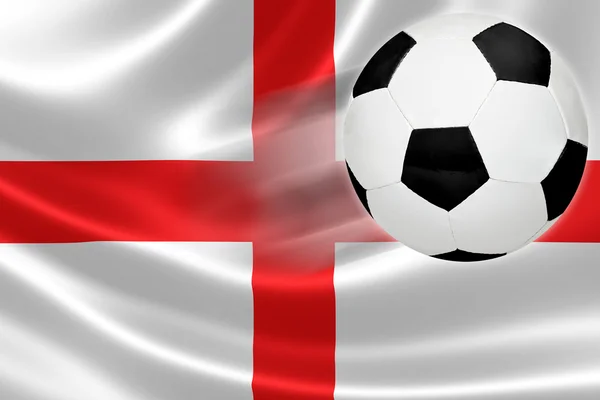 Soccer Ball Leaps Out of England's Flag — Stock Photo, Image