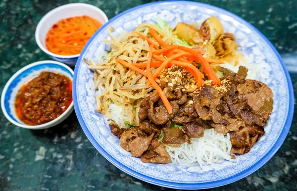 Traditional Vietnamese Bun Vermicelli Salad Royalty Free Stock Photos