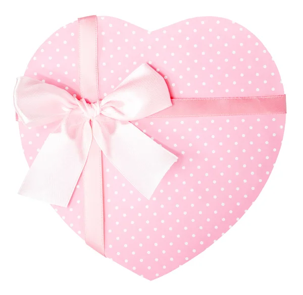 Rosa hjärta formad presentförpackning — Stockfoto