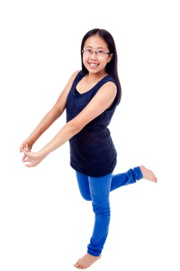 Asyalı kız poz çarpıcı parantez içinde