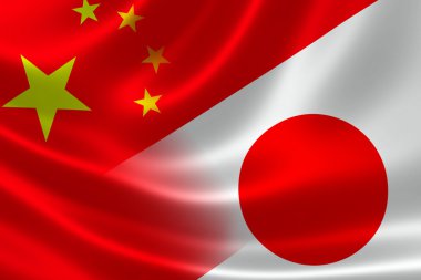 Çin ve Japonya birleştirilmiş bayrağı