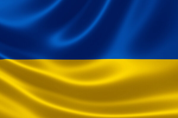 Close Up of Ukrainian Flag