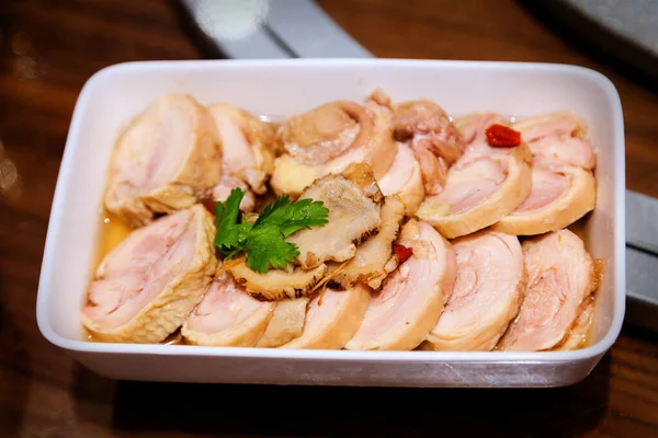 Famosa Cozinha Chinesa Xangai Conhecida Como Frango Bêbado Prato Frango — Fotografia de Stock