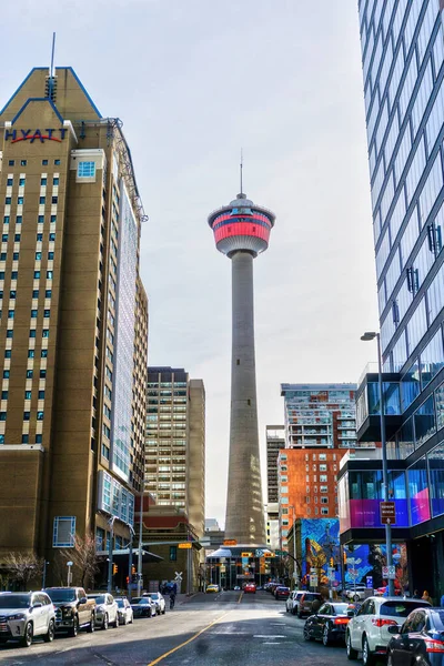 Calgary Canada November 2021 Iconic Calgary Tower Built Celebrate Canada — Stockfoto