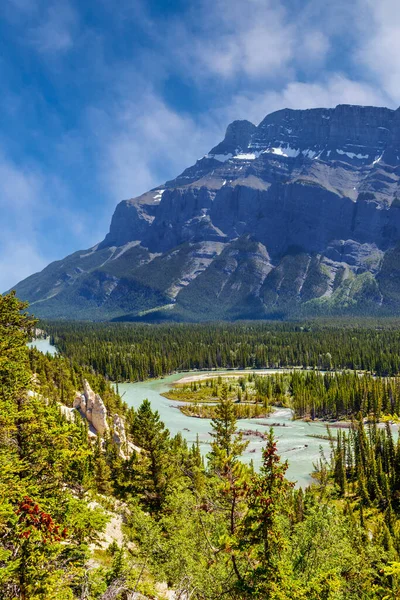 Pohled Formaci Hoodoo Tunelu Horská Turistická Stezka Výhledem Bow River — Stock fotografie