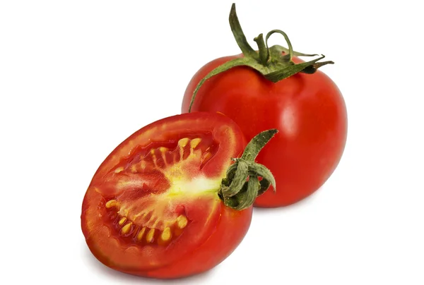 Fresh red tomato isolated on white background — Stock Photo, Image