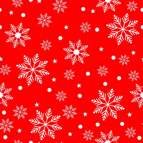 Kırmızı zemin üzerinde kar tanelerinin modern tasarımı, desen
