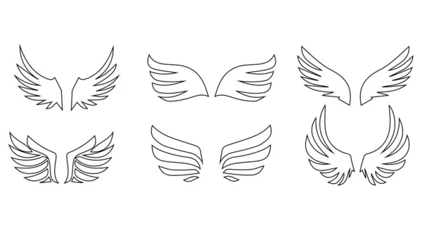 Cute Angel Wings Zestaw — Wektor stockowy