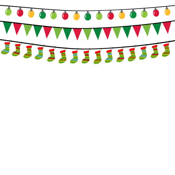 Festive Color Garland Vector Illustration — Stock Vector