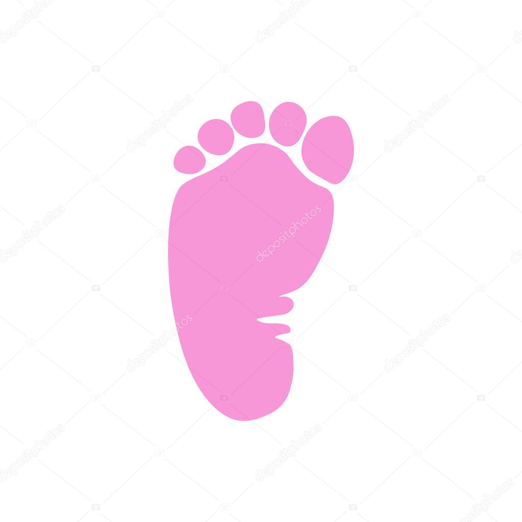 baby footprint. Children's shoe store icon. Family sign. Parent and child symbol. Adoption emblem. Charity Event. Vector illustration