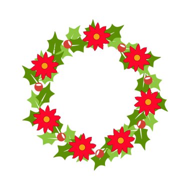 Noel çelengi. Vektör İllüstrasyonu