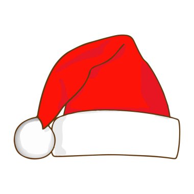 Beyaz arka planda gerçekçi Noel Baba şapkası