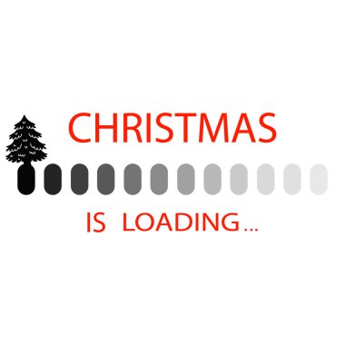 Noel ilerleme çubuğu yüklemek, Noel geri sayım vektörü. Basit tatil kış illüstrasyonu