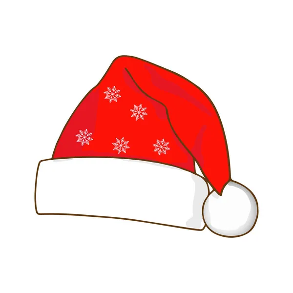 Chapeau Santa Claus Icône Vectorielle Chapeau Nouvel Rouge — Image vectorielle