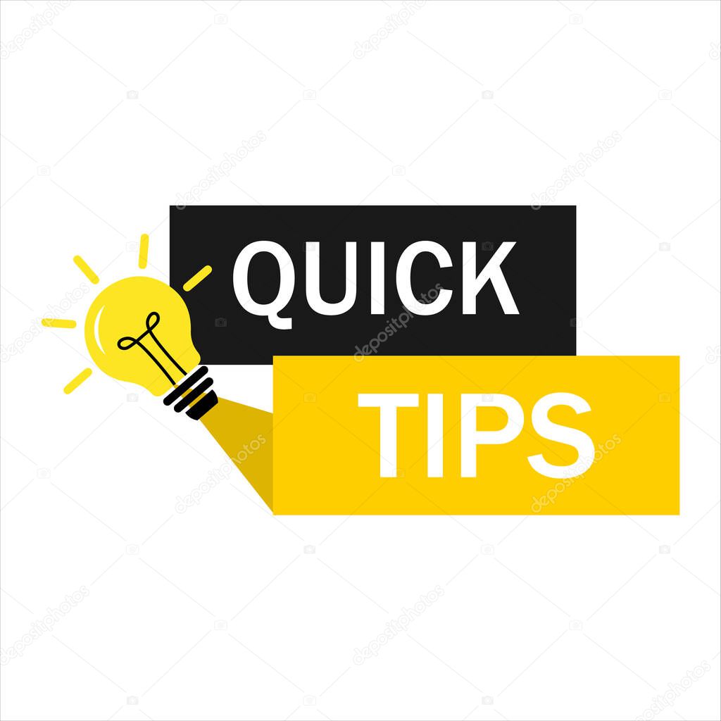Quick Tips Badge.Quick Tips Sign. Vector Illustration
