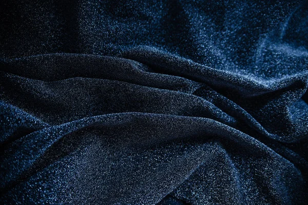 Pullu Mavi Buruşuk Kumaş Sarılı Kumaş Parlak Doku — Stok fotoğraf