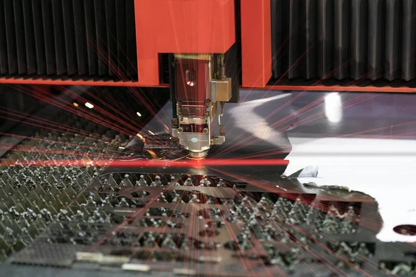 High Precision Cnc Gas Laser Cutting Metal Sheet — Stock Photo, Image