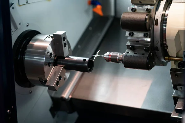 Accuracy machining by CNC lathe operator setup machining parts by touch probe