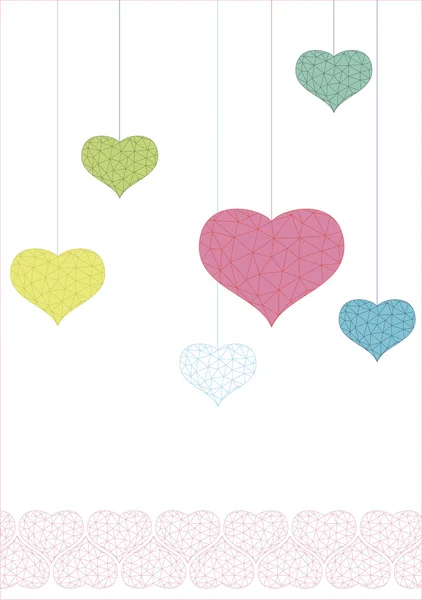 Carte cardiaque Valentines — Image vectorielle
