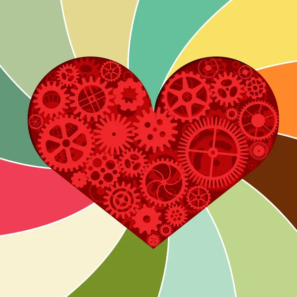 Cartão de coração Valentines — Vetor de Stock
